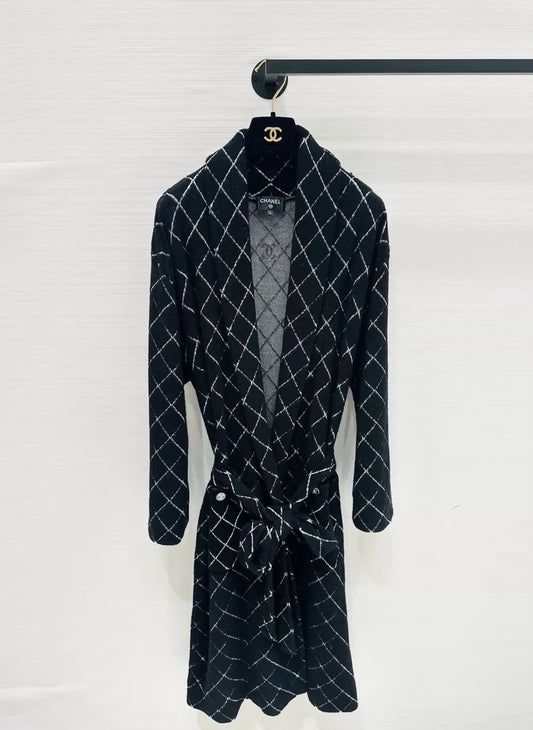 Chanel 25M Black Quilted Trench Coat