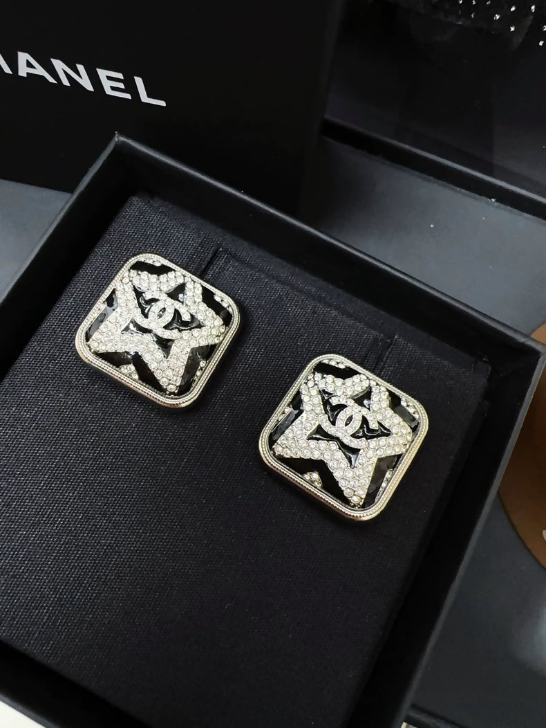 Chanel 23k diamond-encrusted star sugar cube earrings