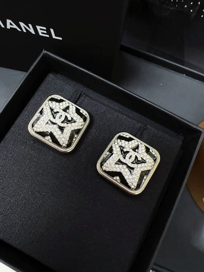 Chanel 23k diamond-encrusted star sugar cube earrings