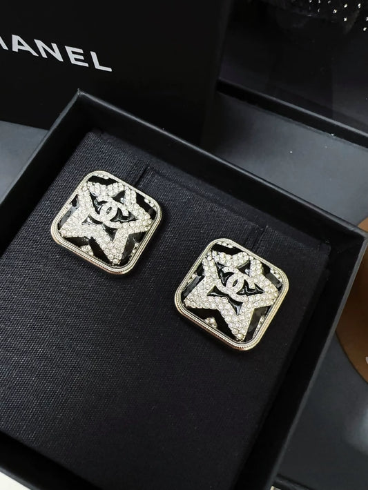 Chanel 23k diamond-encrusted star sugar cube earrings