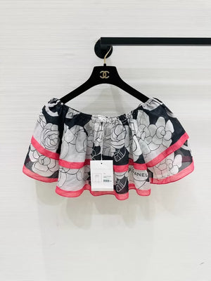 Chanel camellia off-the-shoulder cropped top