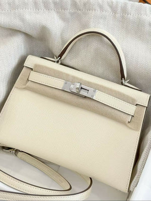 Hermès Mini Kelly 20 Nata Epsom with Palladium Hardware