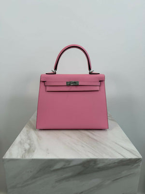 Hermès Kelly 25 Bubblegum / Brique Madame PHW U