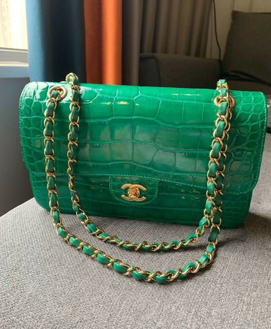 Chanel Emerald Alligator Medium Classic Flap – Series 24 (2017)
