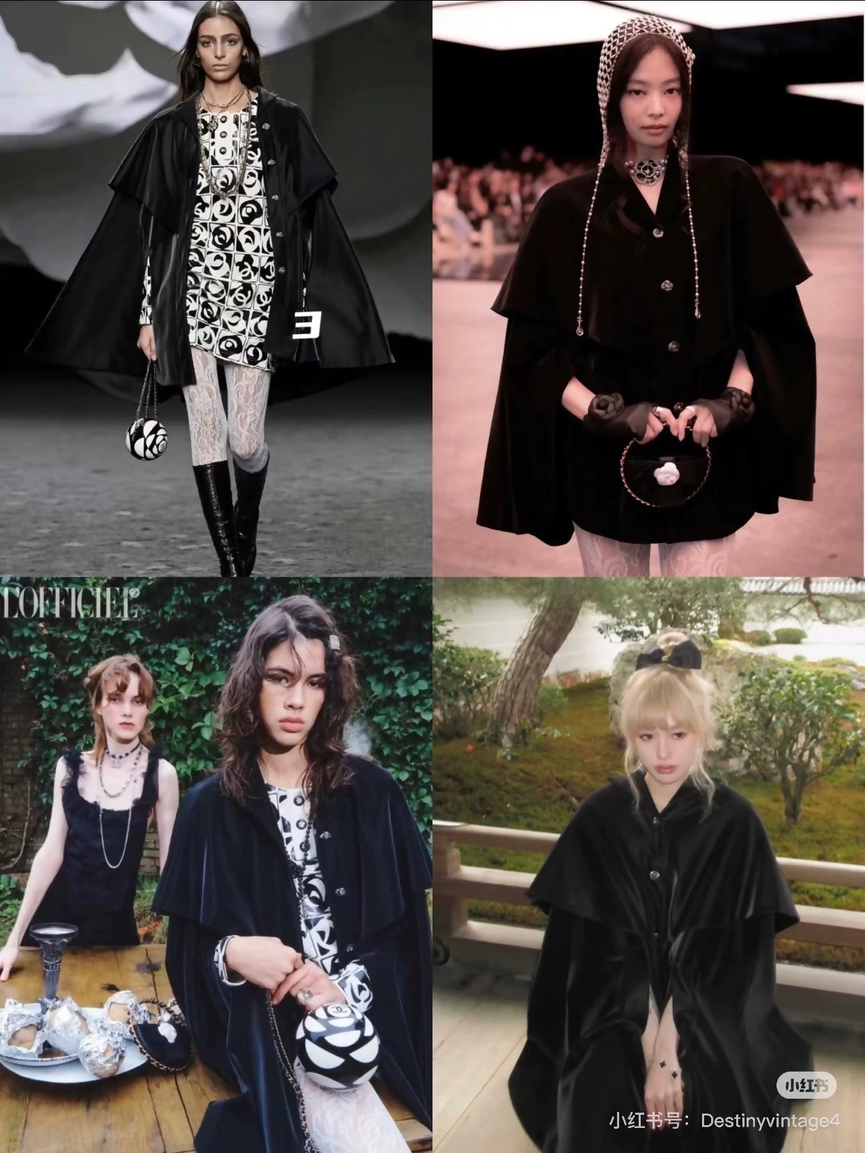 Chanel 23k velvet black cape