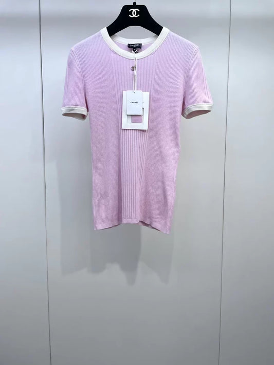 Chanel 25M pink knit top