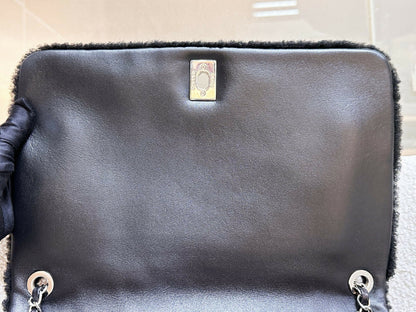 Chanel 2018 Jumbo Classic Flap “Pop Art No.5” Bag, Shearling and Lambskin with Silver Hardware