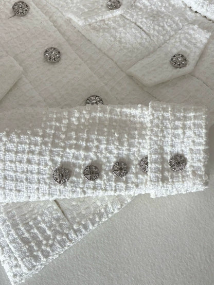 Chanel 22C White Tweed Four-Pocket Jacket