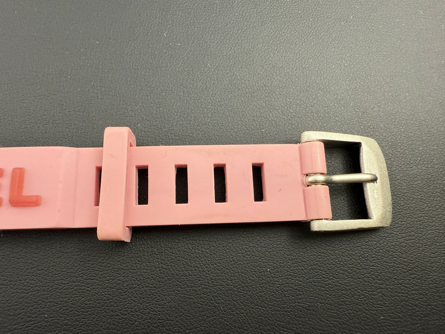 Chanel Vintage 99P Rubber Pink with Peach Wording Bracelet
