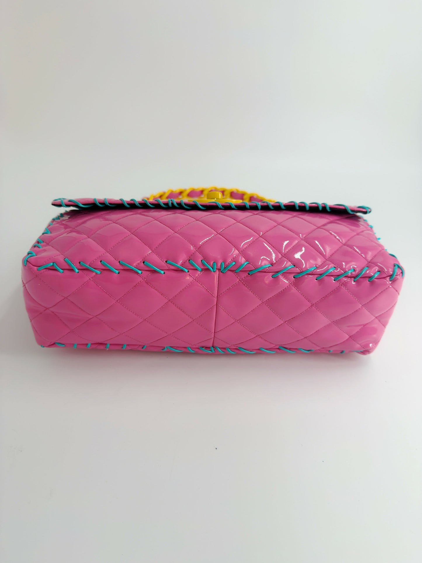 Chanel 1994 Vintage Pink Vinyl Jumbo Flap Bag