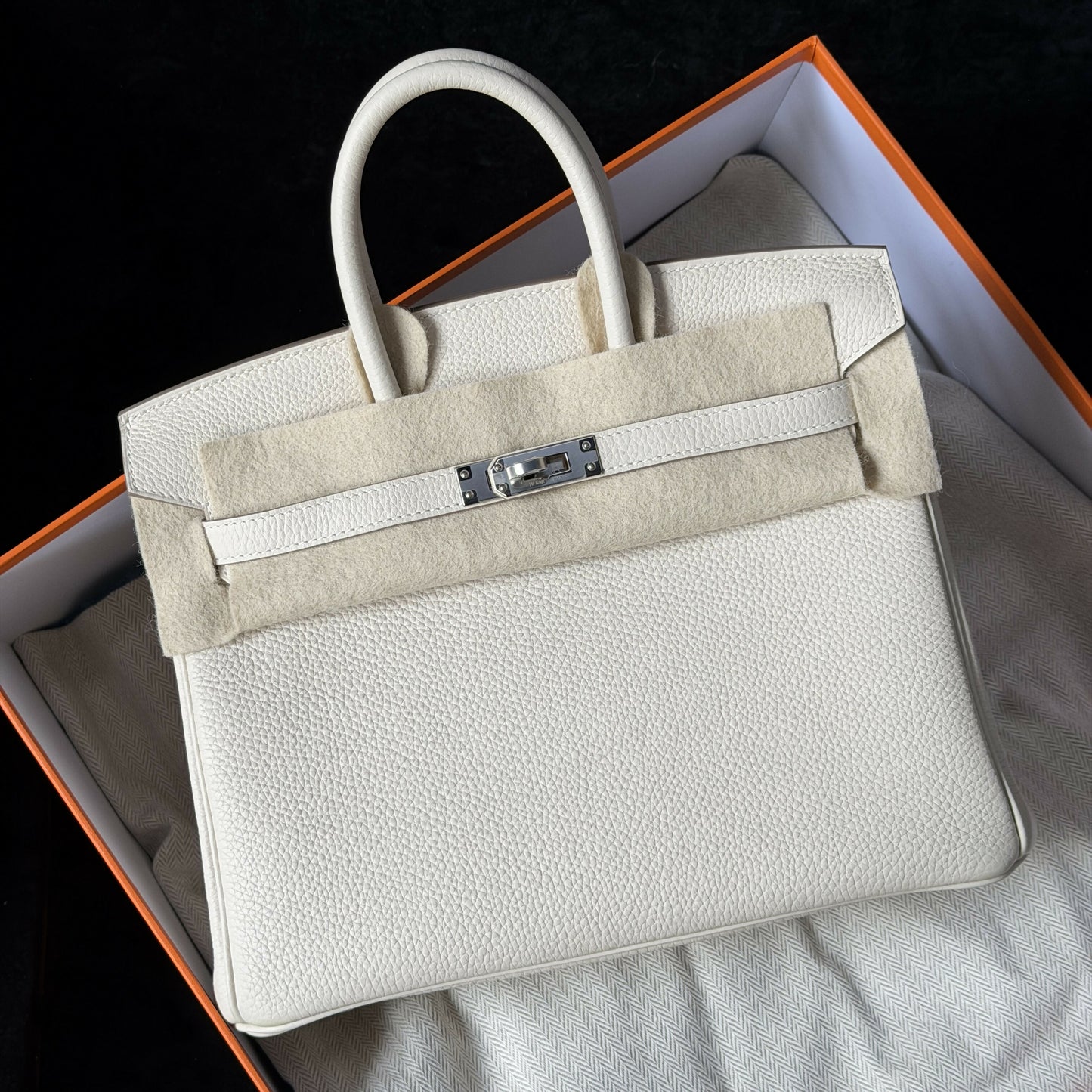 Hermès Birkin 25 Craie Togo Leather with Palladium Hardware
