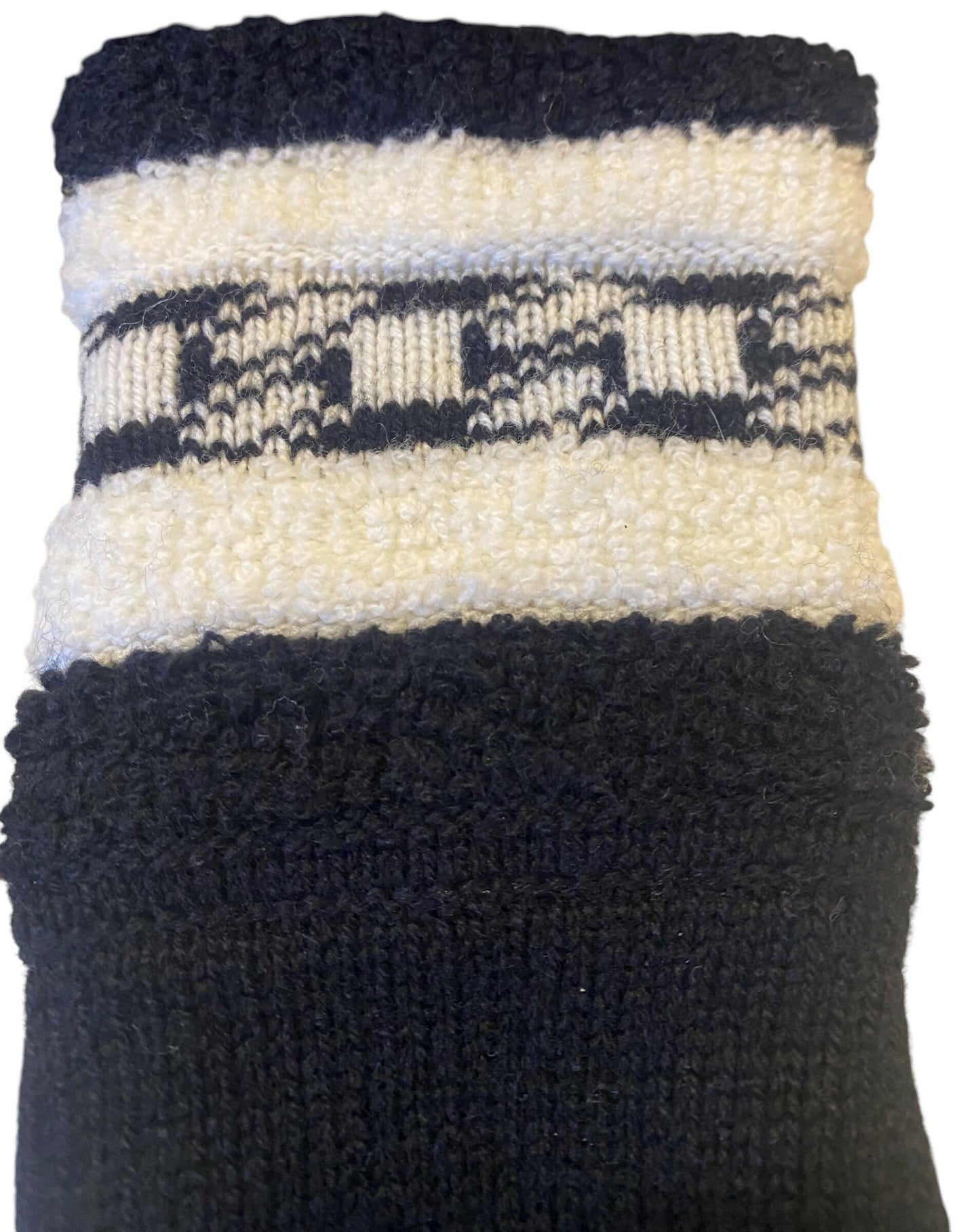 Chanel 20K Limited Edition CC Black Ecru Cashmere Logo Gloves