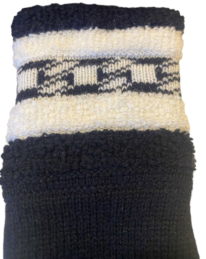 Chanel 20K Limited Edition CC Black Ecru Cashmere Logo Gloves
