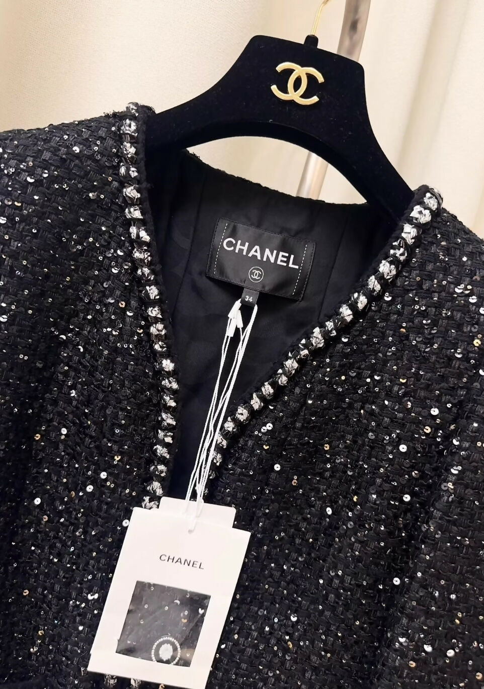 Chanel 22P black tweed jacket