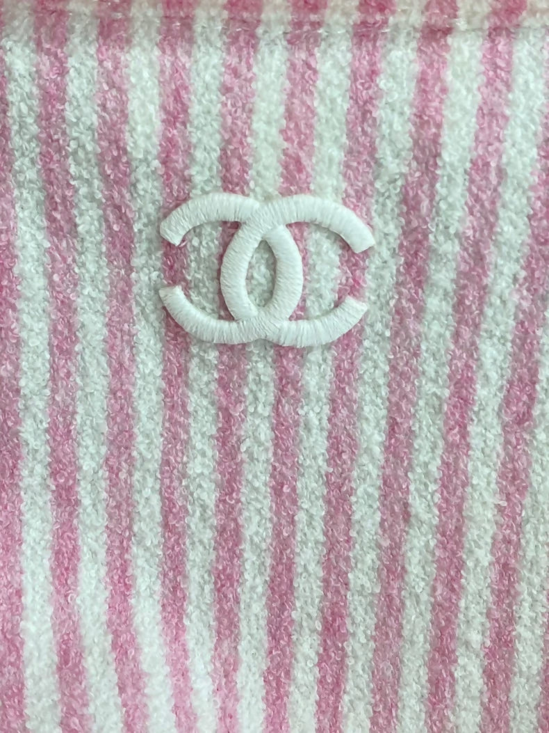 Chanel 19C striped pink and white jacket