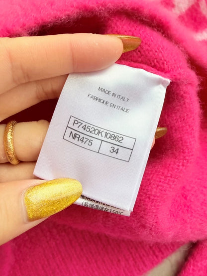 Chanel 23N Pink Cashmere Ski Sweater