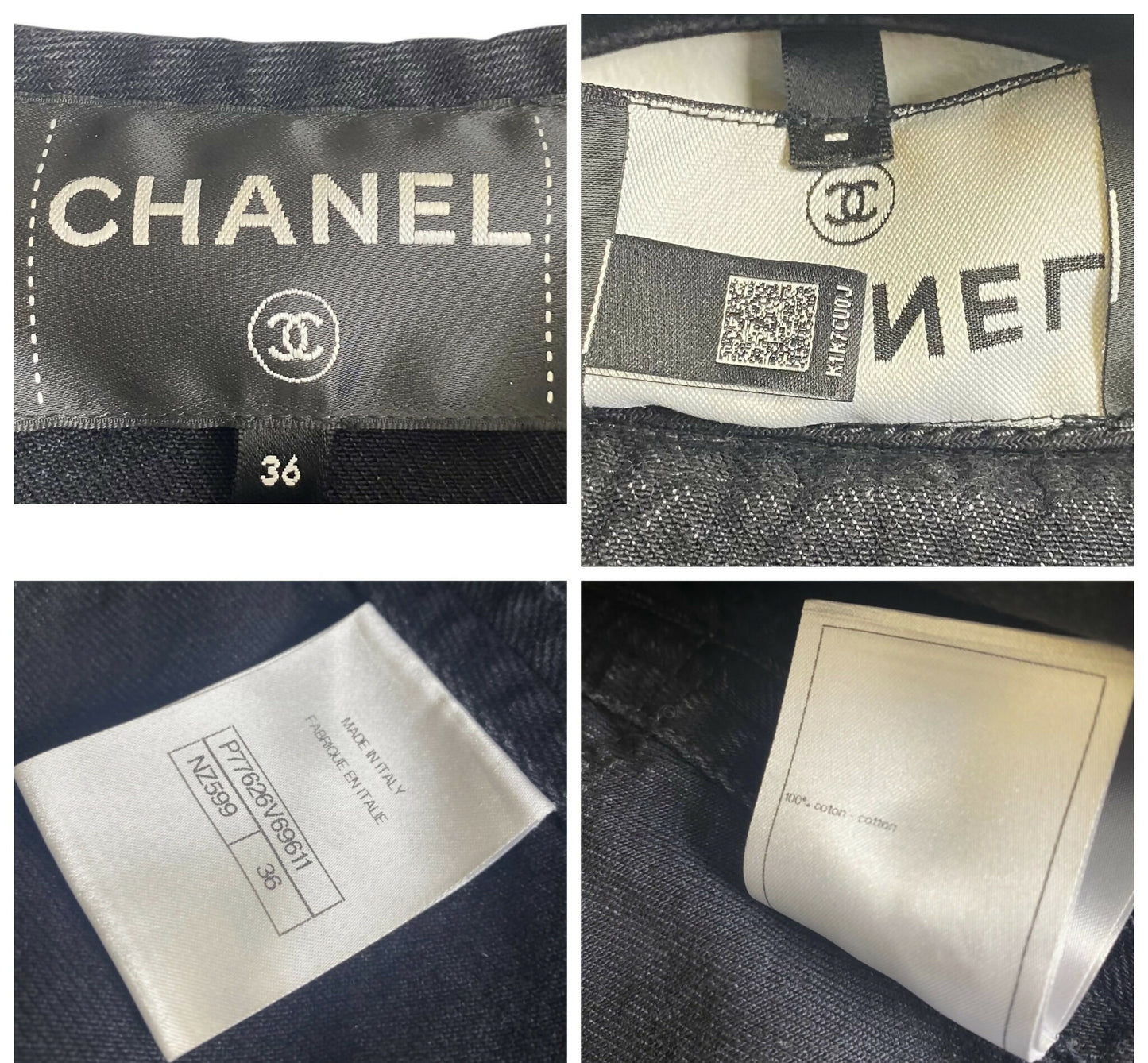 Chanel 24A Paris Manchester Black Denim Coat Jacket Cape FR 36