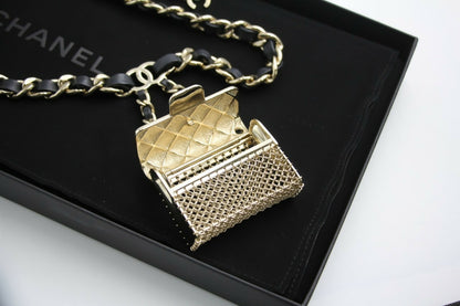 Chanel B21S Metal Handbag Leather Chain Waist Chain 90cm