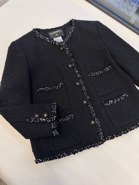 Chanel 07P Black tweed Jacket