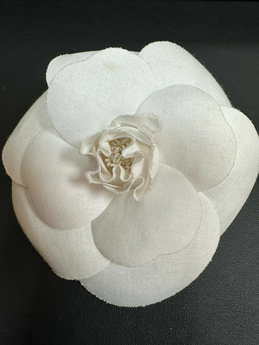 Chanel Vintage 81-85 Silky White Camellia Brooch