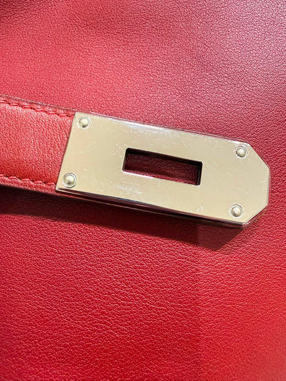 Rare* Hermes Kelly Relax 50cm Rouge H sikkim ck leather palladium hardware