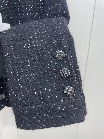 Chanel 25B sequined V-neck knit cardigan
