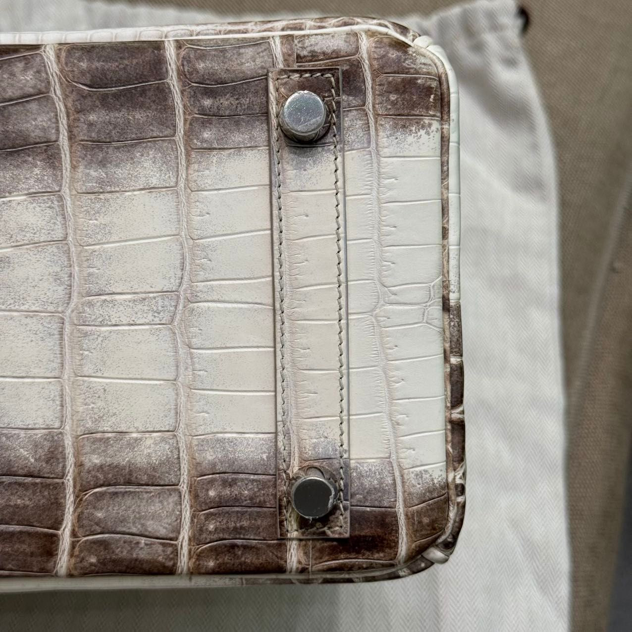 Hermes Birkin 25 Himalaya crocodile leather Palladium Hardware