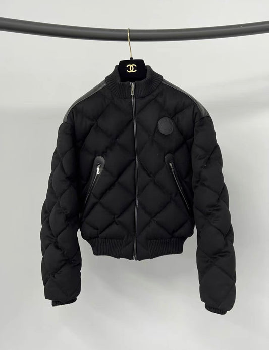 Hermès black cashmere bomber jacket size 36