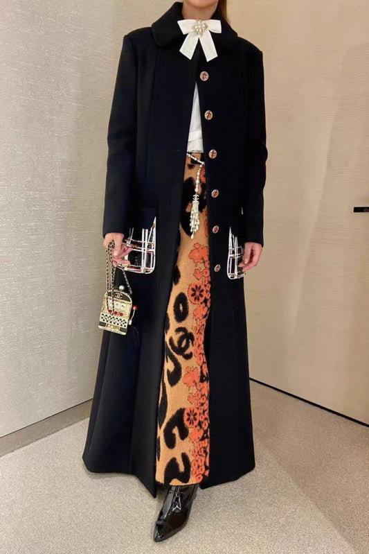 Chanel 22A black long coat