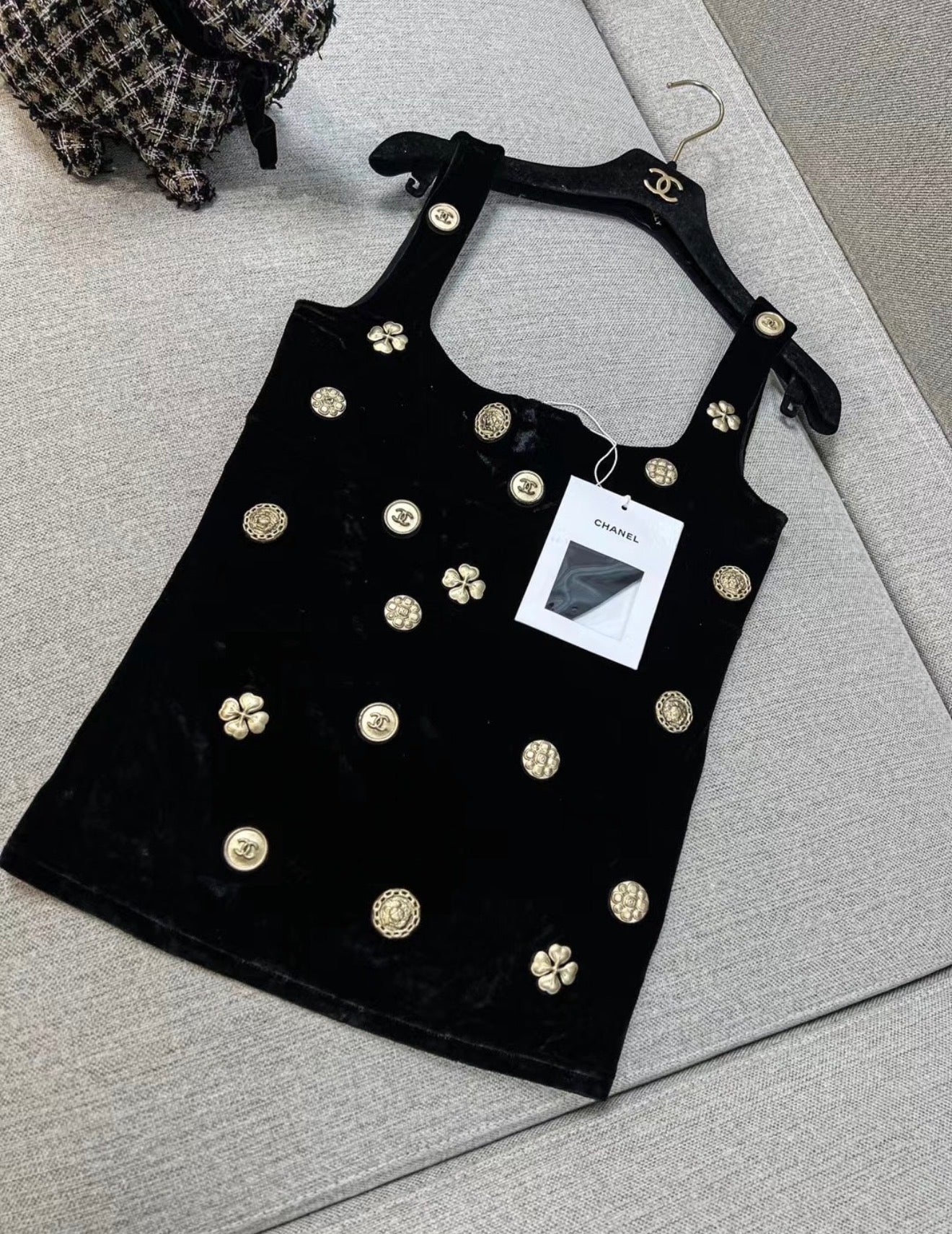 Chanel 21A black Velvet top