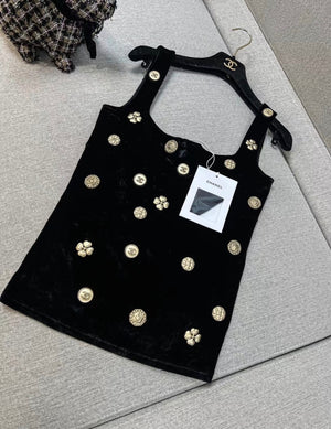 Chanel 21A black Velvet top