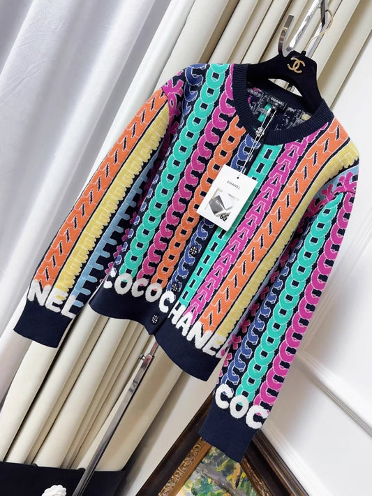Chanel 21K colourful CC logo sweater