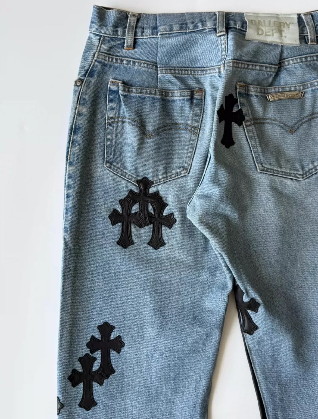 hrome Hearts Gallery Dept Cross Patch Flare Denim Jeans