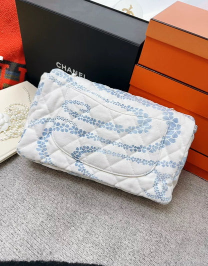 Chanel 25M coco beach series blue printed CF Bag