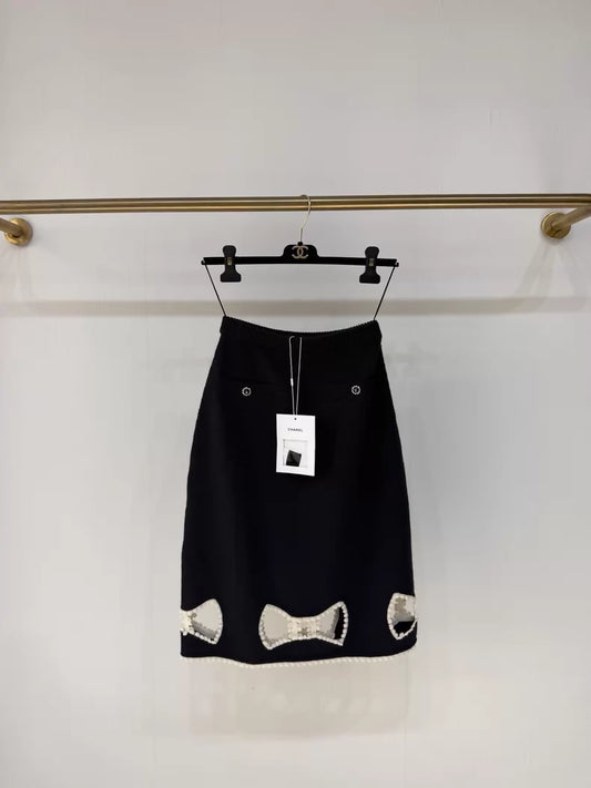 Chanel 25K Black Bow Skirt