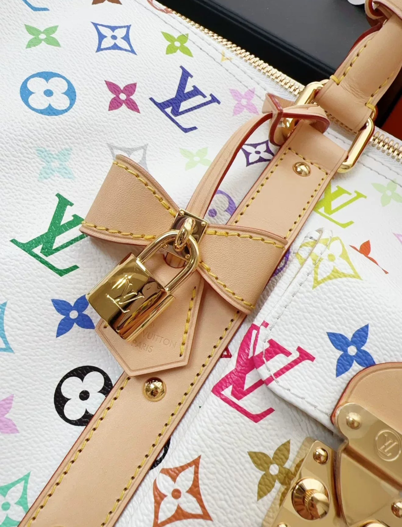 Louis Vuitton LV x Takashi Murakami Keepall 45 travel bag, white