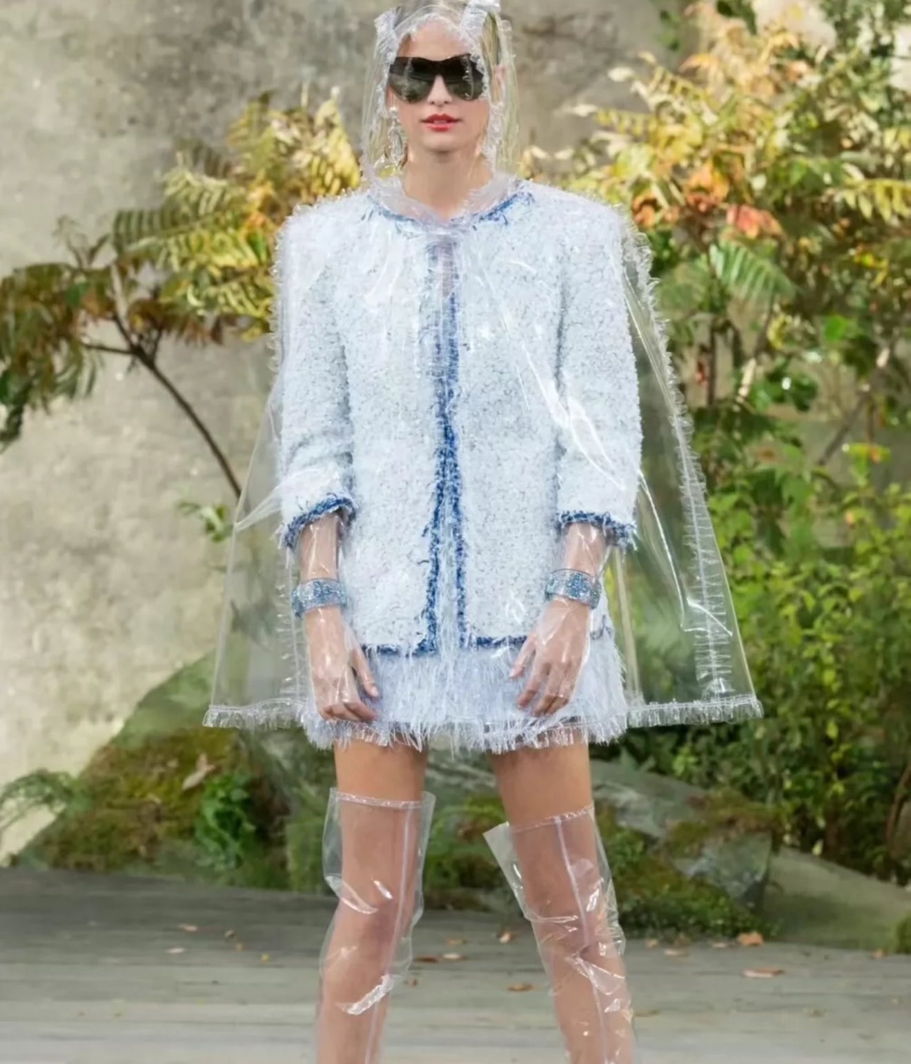 Chanel 18S Transparent Cape Polyurethane