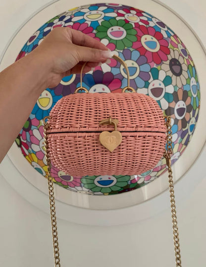 Chanel Pink Woven Padlock Bag