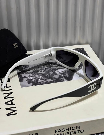 Chanel 24A black and white sunglasses with box, brand new,