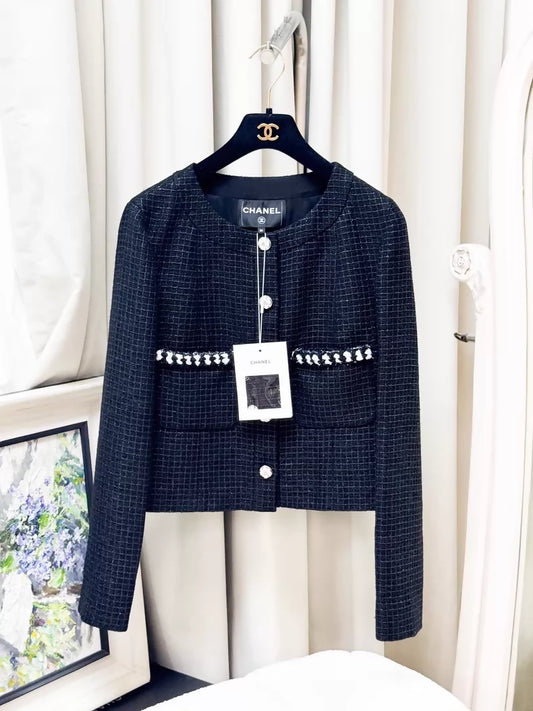Chanel 23S black tweed jacket