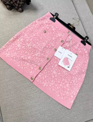 Chanel 21C Pink & Pale Pink Skirt