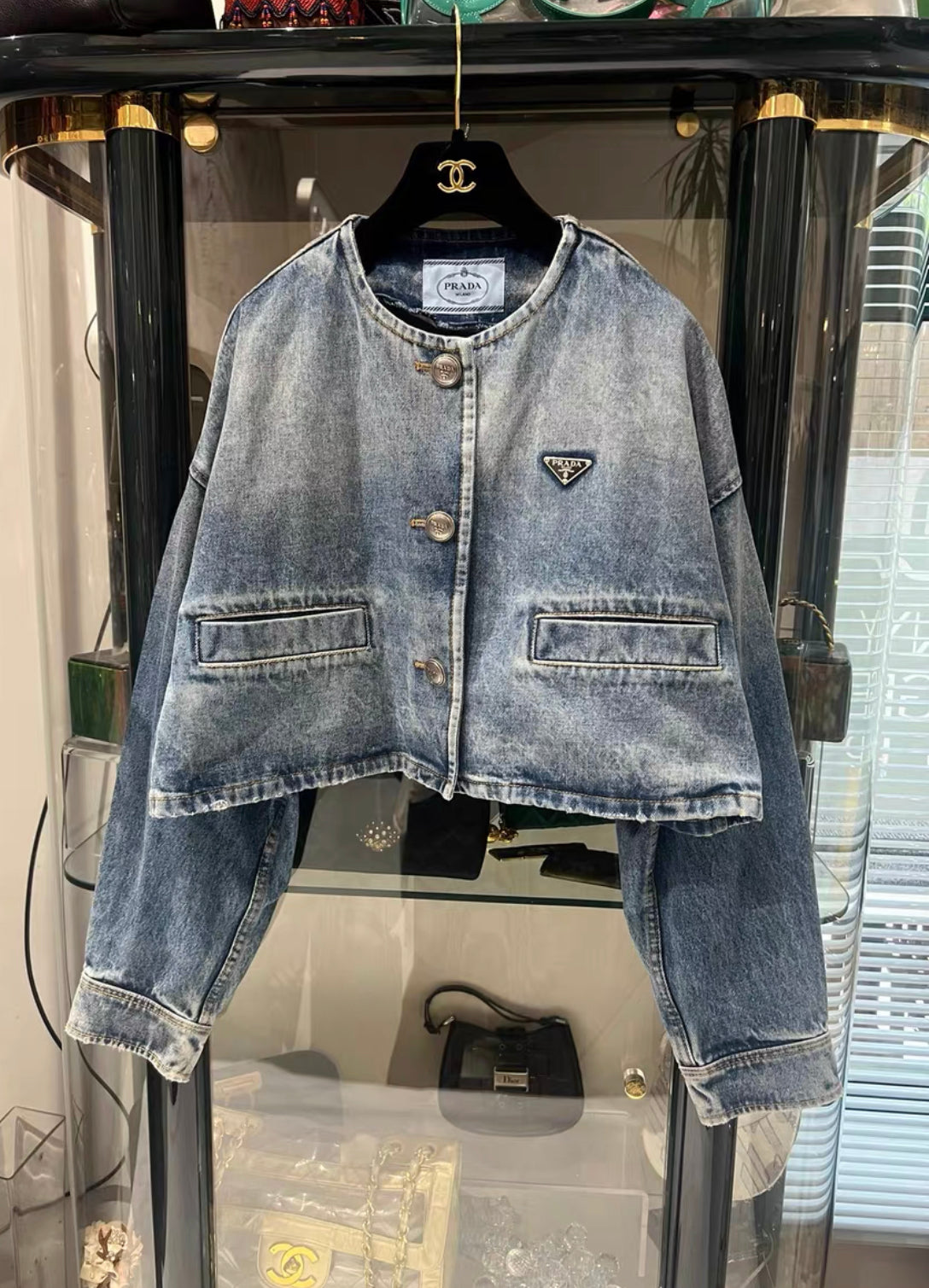 Prada denim blouse on jacket size 40