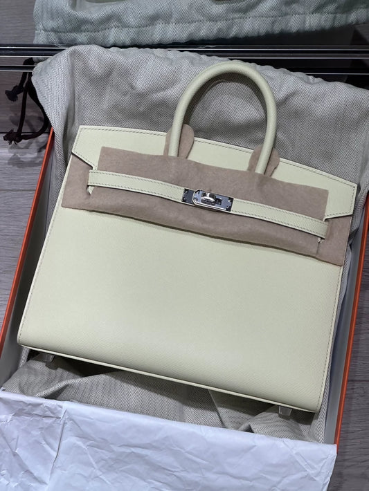 Hermes Birkin 25 Sellier Jaune milton (i8) epsom leather palladium hardware