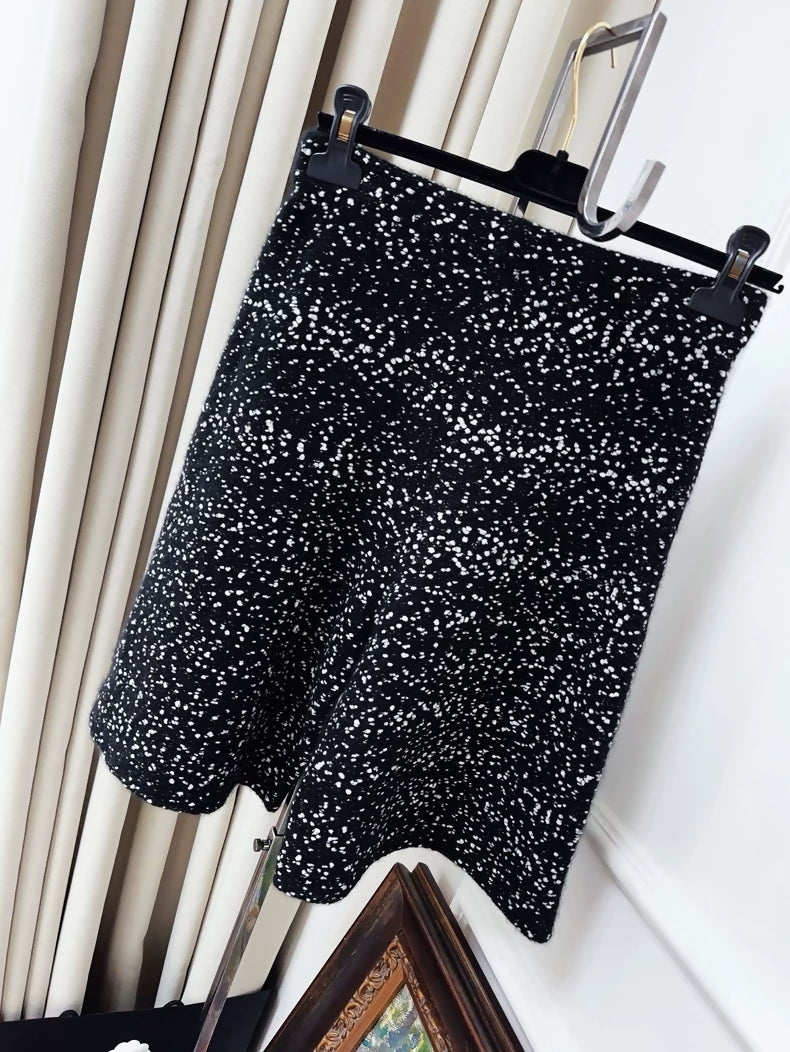 Chanel 23k black and white tweed shorts