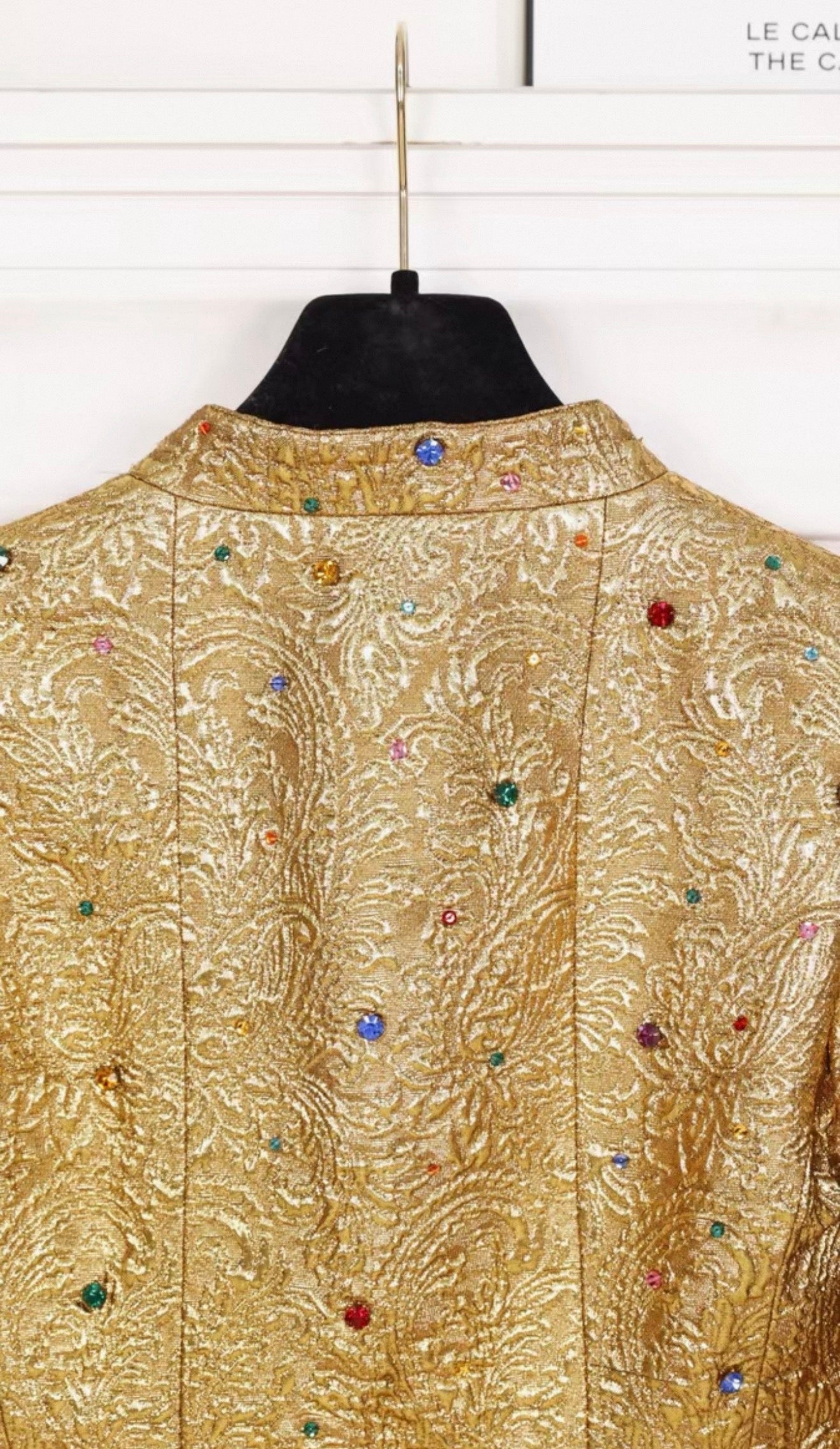 Chanel 1996 Runway gold Jacket with Colorful Gemstone and Glass Buttons