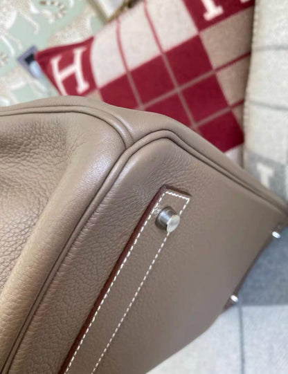 Hermes Birkin Shoulder Etoupe Togo Leather Palladium Hardware