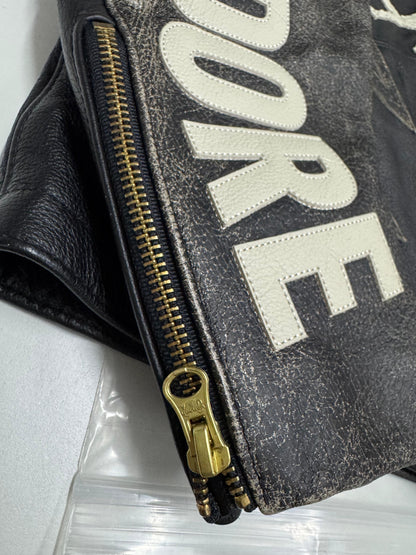 Aimé Leon Dore/ Vanson distressed Leather Moto Jacket - size M