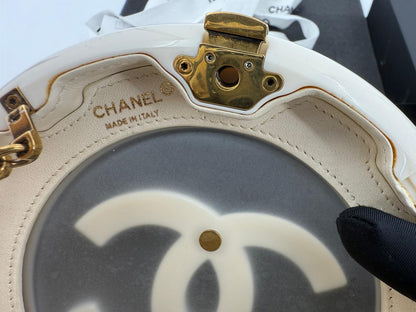 Chanel White Strass and Resin Nautical Wheel Minaudière Bronze Hardware, 2018 Métiers D'art