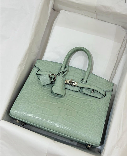 Hermes Birkin 20 Vert d’eau Matte Alligator Palladium hardware