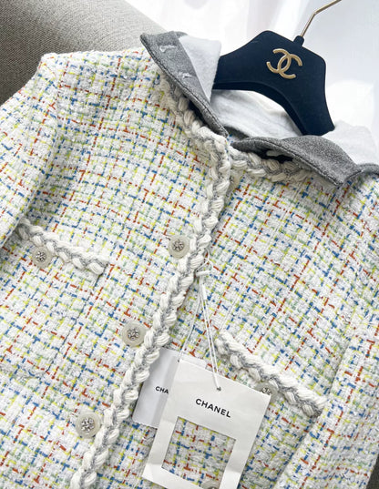 Chanel 25C Multicolor Tweed hooded Jacket